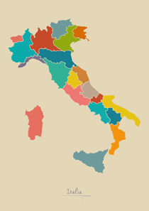 Italy Map Artwork von Ingo Menhard