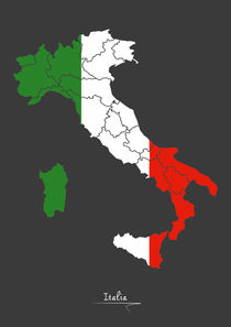 Italy Map Artwork von Ingo Menhard