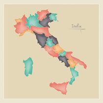 Italy Map Artwork von Ingo Menhard