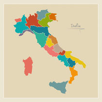 Italy Map Artwork von Ingo Menhard