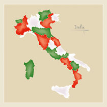 Italy Map Artwork von Ingo Menhard