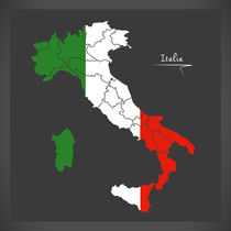 Italy Map Artwork von Ingo Menhard