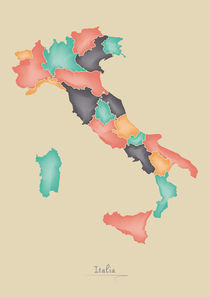 Italy Map Artwork von Ingo Menhard