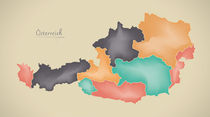 Austria Map Artwork by Ingo Menhard