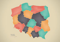 Poland Map Artwork von Ingo Menhard