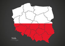 Poland Map Artwork von Ingo Menhard