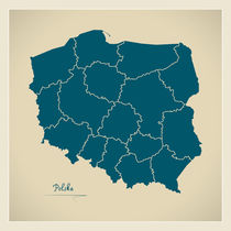 Poland Map Artwork von Ingo Menhard