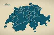 Switzerland Map Artwork by Ingo Menhard