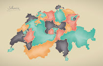 Switzerland Map Artwork von Ingo Menhard