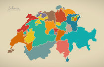 Switzerland Map Artwork by Ingo Menhard