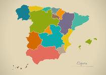 Spain Map Artwork by Ingo Menhard