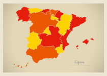 Spain Map Artwork by Ingo Menhard