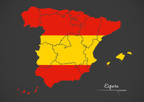 Spain Map Artwork von Ingo Menhard