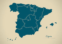 Spain Map Artwork by Ingo Menhard