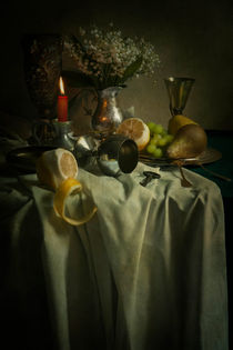 Still life with fruits and freshflowers von Jarek Blaminsky