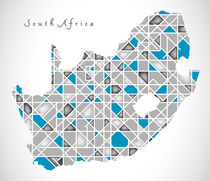 South Africa Map crystal style artwork von Ingo Menhard