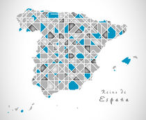 Spain Map crystal style artwork von Ingo Menhard