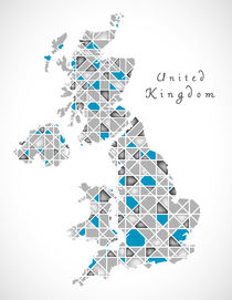 United Kingdom Map crystal style artwork von Ingo Menhard