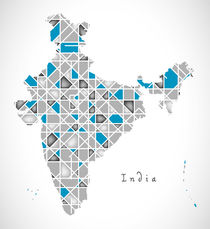 India Map crystal style artwork von Ingo Menhard