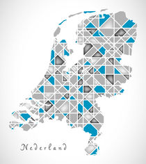 Netherlands Map crystal style artwork von Ingo Menhard