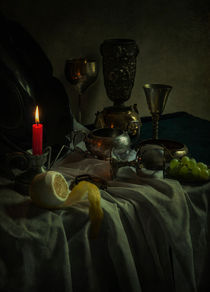 Still life with fruits and candle von Jarek Blaminsky