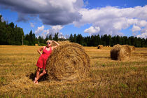 Farmer Hope amid the harvest by Yuri Hope