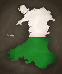 Wales Modern Map Artwork Design von Ingo Menhard