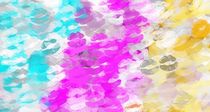 pink blue and orange kisses lipstick abstract background von timla