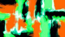 orange green and black painting abstract background by timla