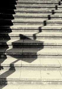 Concrete Steps Abstract Monochrome Poster Print von John Williams