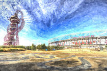 West Ham Olympic Stadium And The Arcelormittal Orbit  Art von David Pyatt