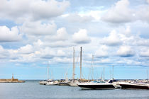 Beautiful seascape in the port of Ostuni in Apulia, Brindsi, Italy. by Tania Lerro