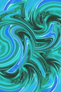 green and blue curly painting abstract background by timla