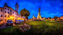 View of the Central Square Stefánikovo Námestie of Kremnica at night by Zoltan Duray