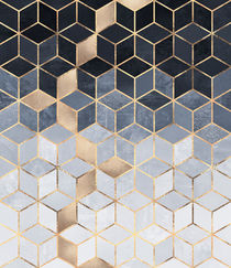 Soft Blue Gradient Cubes von Elisabeth Fredriksson