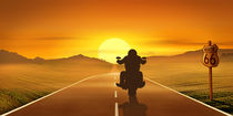 Biker on the road von Monika Juengling