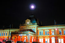 Full Moon Above Norwich Train Station, England by Vincent J. Newman