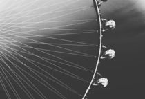 Ferris Wheel with sunset sky background in black and white von timla