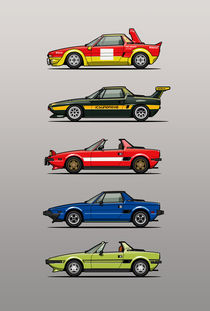 Stack of Fiat X1/9 Sports Cars von monkeycrisisonmars