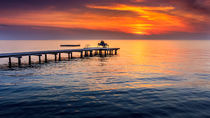 Romantic sunset on lake Neusiedl by Zoltan Duray