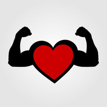 A heart with flexing muscles- Healthy heart  by Shawlin I