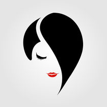 Woman with red lipstick and emo hairstyle  by Shawlin I