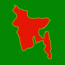 Map of Bangladesh with in flag colors  by Shawlin I