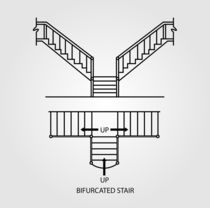 Top view and front view of a bifurcated staircase  von Shawlin I