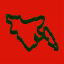 Map of Bangladesh with in red and green colors by Shawlin I