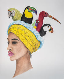 Portrait mit Turban by Angelika Wegner