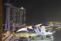 Lasershow at the Marina Bay Sand Hotel in Singapore by night by stephiii