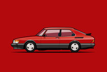 Saab 900 Turbo Classic Talladega red by monkeycrisisonmars