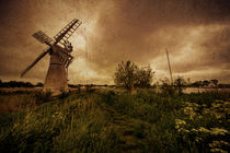 Thurne Wind Pump in oil  by Rob Hawkins