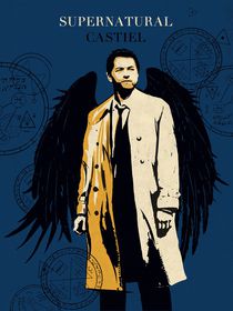 Castiel supernatural tv serie inspired  by Goldenplanet Prints